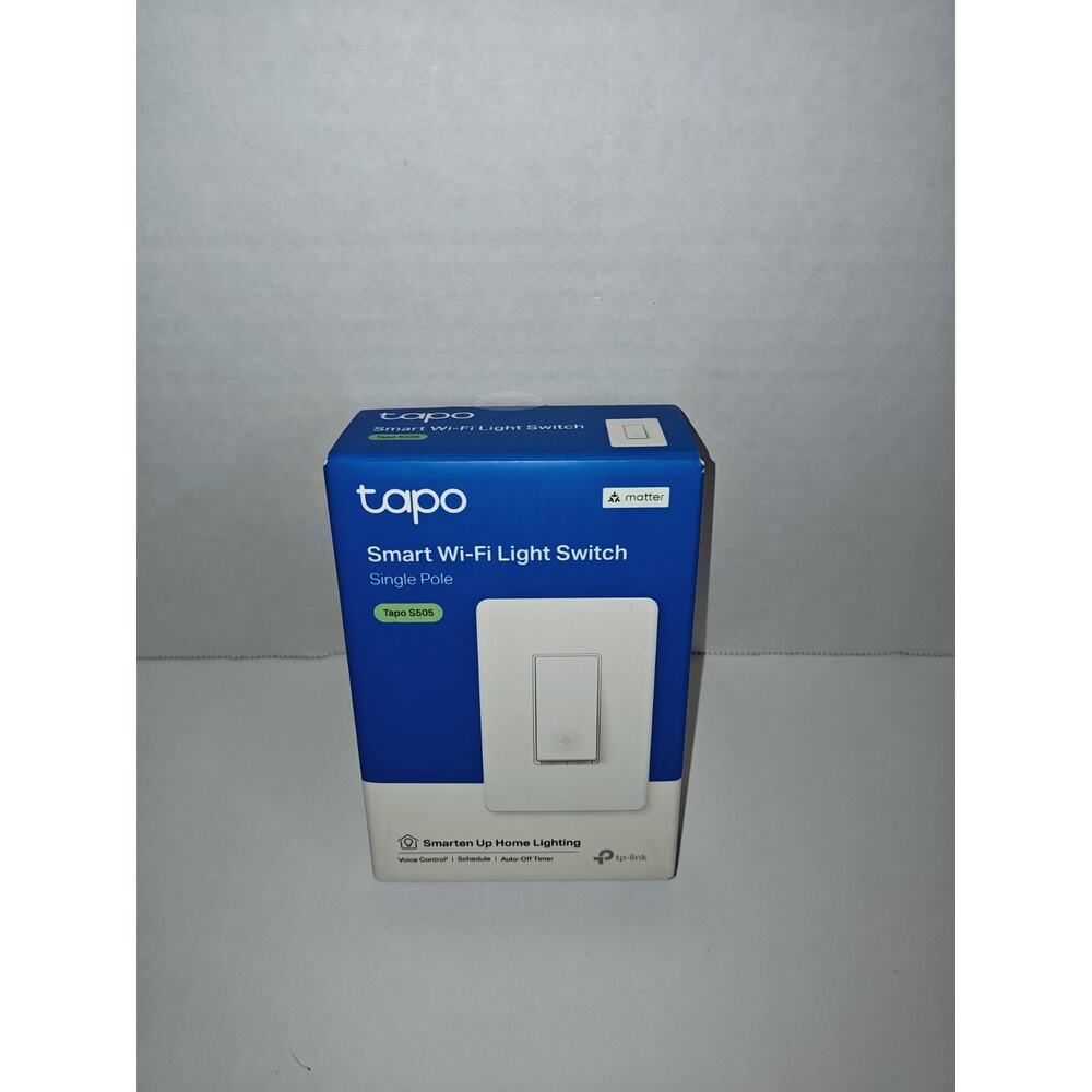 TP-Link Tapo Matter Smart Light Switch Single Pole Voice Control S505 Bluetooth
